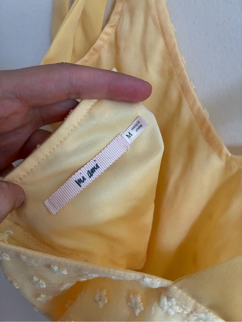 Mango Yellow Floral Embroidered Tie-Strap Camisole - Picture 6 of 6